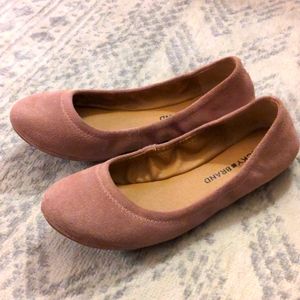 Blush suede flat shoes/ballerinas
